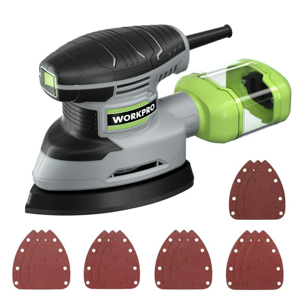 Detail Sander WORKPRO de 13.000 PPM con colector de polvo +12 lijado