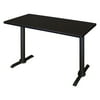 Regency Cain 48 x 24 in. Steel T-Base Training Seminar Table- Mocha Walnut