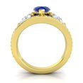 thumbnail image 4 of 2.00 Carat Round Cut Blue Sapphire Gemstone & Natural Diamond Charming Ring for Engagement Solid 14K Yellow Gold Size 10.5 by Diamond Capitals, 4 of 8