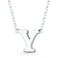 thumbnail image 2 of Small Initial Letter "Y" Pendant & Chain Necklace in Solid 14k Rose, White, & Yellow Gold, 2 of 2