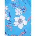 thumbnail image 4 of RUNQHUI Girls 2pcs Tankini Set Printed Short Sleeves Swimming Suit Rash Guard Set with UPF 50+ Blue 16, 4 of 7