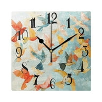Many Birds Wall Clock Decorative Square Silent Non-Ticking Operated Clocks Aesthetic for Bedroom Living Room