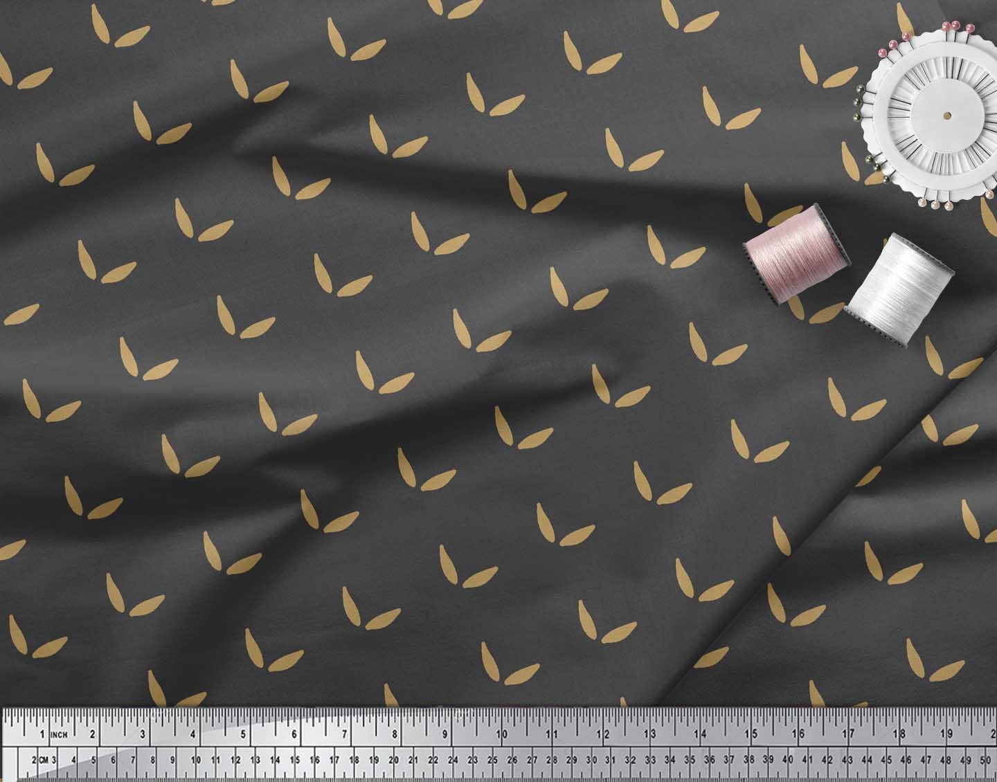 Soimoi Gray Poly Georgette Fabric Brush Stroke Abstract Print Fabric by the Yard 52 Inch Wide