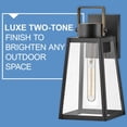 thumbnail image 6 of 82005BK Lark Hugh - 1 Light Large Outdoor Wall Lantern In Transitional Style-25 Inches Tall and 8.5 Inches Wide-Black/Burnished Bronze Finish, 6 of 16