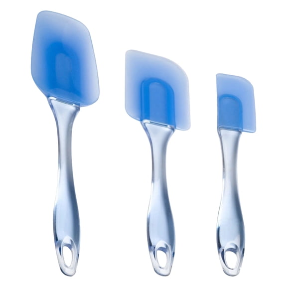 Silicone Spatula Set - Kitchen Cooking Spatulas, Versatile Kitchen Tools for Mixing, Folding, Scraping, Cooking, Frosting and Serving, Blue, 3-Piece
