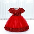 thumbnail image 2 of Yanlir Robe Sans Manches en Maille pour Fille Col Rond Style Princesse Robe de Fête, Vêtements d'Été pour Enfants, Tenue de Jeu Légère et Respirante (Rouge1,2-3 Ans), 2 of 3
