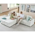 thumbnail image 6 of VanAcc Sectional Sofa, 114" Modular Sectional Sofa with USB Ports & Cup Holders, 8 Seats U Shaped Couch with Storage, 6 Pieces Set White Bouclé, 6 of 6