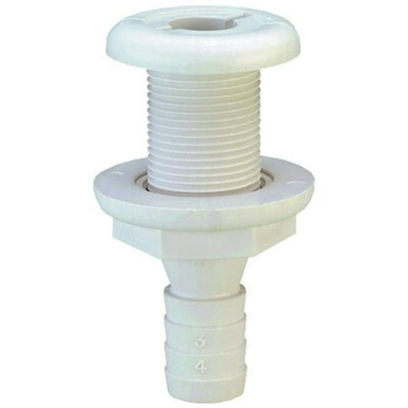 UPC: 0022697387332 | Attwood 3873-3 Polypropylene Straight Thru-Hull Connector White Finish