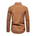 thumbnail image 3 of Fashnice Blouse pour Homme Col à Revers Hauts Chemises Boutonnées Coupe Régulière Tunique de Vacances Chemise Kaki TG, 3 of 9