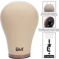 thumbnail image 5 of Gex Worldwide 20"-24" Cork Canvas Block Head Mannequin Head Wig Display Styling Head With Mount Hole and Accessories (20") Light Brown, 5 of 7