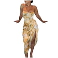 thumbnail image 1 of Vestido HUOGUO, a la moda casual, sexy, estampado con volantes irregulares, 1 of 4