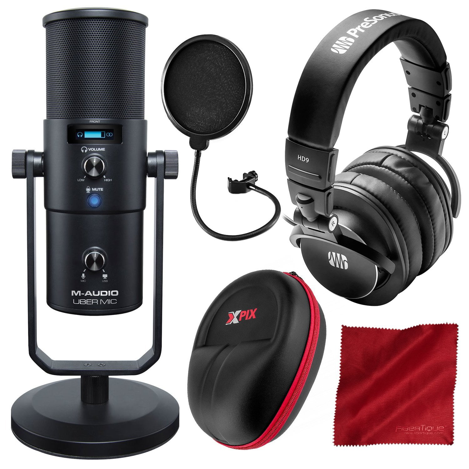 MAudio Uber Mic USB Microphone with Headphone Output and PreSonus HD9