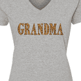 thumbnail image 4 of Inktastic Grandma in Leopard Print Women's V-Neck T-Shirt, 4 of 5
