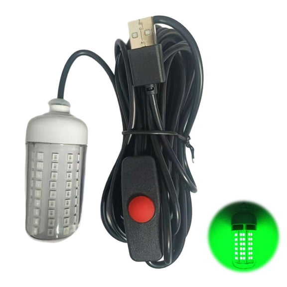Submersible Green LED Fishing Light, 5V IP68 Waterproof 360 Degree All-Around Fish Attractor, Durable Underwater Lure for Night Fishing, Docks, Piers, Freshwater & Saltwater