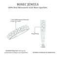thumbnail image 6 of Rosec Jewels Certified Moissanite Half Eternity Ring - Wedding Anniversary Ring - D-VS1 Quality, 14K White Gold, US 10.50, 6 of 9