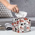 thumbnail image 6 of Kdxio Modern Life Print Tissue Box Cover,Square Decorative PU Leather Facial Paper Case Organizer Holder Dispenser for Bathroom,Night Stands,Desk,Car 5.2''X5.2''X5.2'', 6 of 8