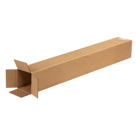 The Packaging Wholesalers Tall Corrugated Boxes 4" x 4" x 30" Kraft 25/Bundle BS040430
