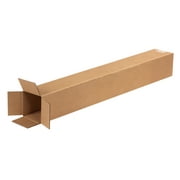 The Packaging Wholesalers Tall Corrugated Boxes 4" x 4" x 30" Kraft 25/Bundle BS040430