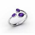 thumbnail image 2 of HeartsAndYou 1.5ct Natural Purple Amethyst Engagement Ring 3 Stone Open 14k SOLID White Gold, 2 of 9