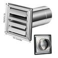 thumbnail image 5 of Stainless Steel Square Ventilation Cover Air Outlet External Wall Rain Cap Stainless Steel Air Vent Duct Grill, 5 of 11