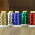 thumbnail image 5 of Metallic Embroidery Thread | No. L73 - Navy | 500 Meter Cones (550 Yards) | 25 Brilliant Shiny Colors | For Machine Embroidery, 5 of 9
