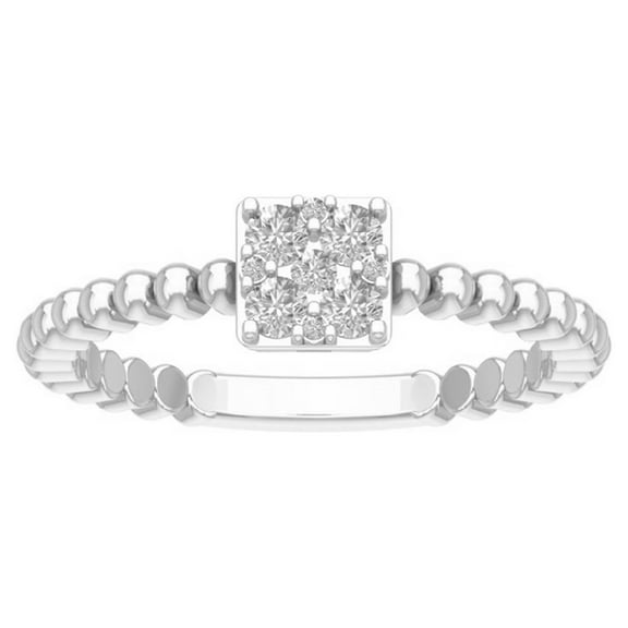 Araiya 14K White Gold Pear Shape Diamond Cluster Ring for Women (1/4 cttw, I-J Color, I2-I3 Clarity), Size 7