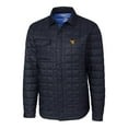 thumbnail image 2 of Men's-Cutter & Buck  Navy West Virginia Mountaineers Ranier Eco Insulated PrimaLoft Full-Snap Shacket, 2 of 3
