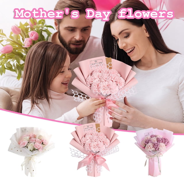 Vaidha Preserved Flower Carnation Soap Bouquet Rose Flower Mother's Day Gift