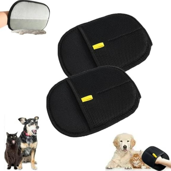 Cxtcomfy Pet Hair Removal Glove, Rhino Ben Pet Hair Remover Electrostatic Gloves - 2025 New Upgrade Double-Sided Bathing Gloves for Pets, Celerypets for Clothing/Couch/Furniture
