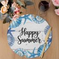 thumbnail image 3 of Coastal Starfish Round 13 Inch Placemats Set of 6, Summer Ocean Sea Shells Conch Wood Gray HeatResistant Non Slip Place Mats for Dining Table, Wipeable Braided Kitchen Table Mats for Housewarming, 3 of 9