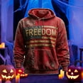 thumbnail image 2 of Freedom Hoodie Men Oversized Long Sleeve Patriotic Graphic Pullover with Front Pouch Pocket and Adjustable Drawstring Casual Cozy Soft Daily Wear, 2 of 3