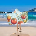 thumbnail image 2 of Yayeee Kids Hooded Towels Toddler Soft Absorbent Beach Bathing Wrap 50" x 23.5", Blue Tomatoes, 2 of 5