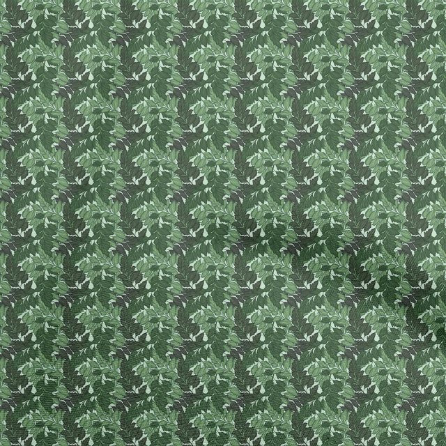 oneOone Polyester Lycra Green Fabric Leaves Sewing Craft Projects Fabric Prints By Yard 56 Inch Wide