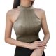 thumbnail image 1 of Playeras,Blusas y Tops,Ropa para Mujer Básicos camisetas sin mangas para las mujeres sin mangas O-cuello chaleco Casual Slim mujeres Tops tejer blusa de mujer sólida (Khaki, One Size), 1 of 4