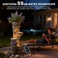 thumbnail image 4 of 4 Tiered Solar Water Fountain Outdoor Garden, 35.6" Tall Cascading Bowl Leaf Carved Outdoor Waterfall Fountains Modern Water Feature with Dual Planters for Garden, Patio, Deck, Yard, Indoor Decor, 4 of 9