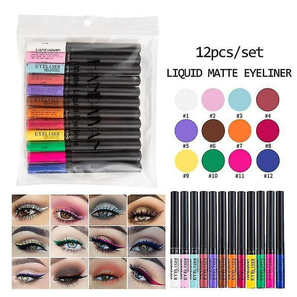 Set de delineador de ojos HUOGUO 12 colores a prueba de agua de larga duración