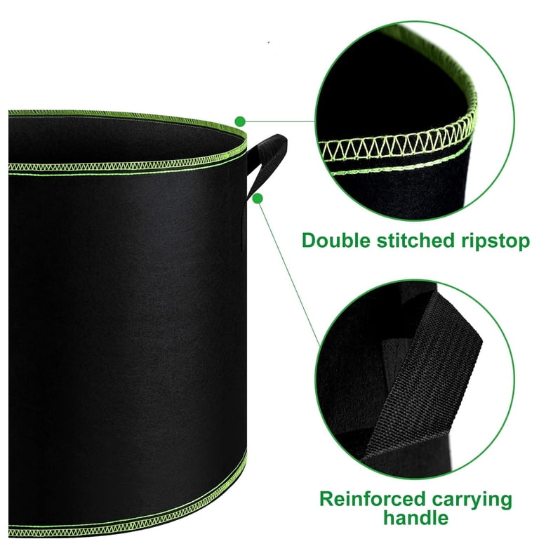 BN-LINK 5-Pack 10 Gallon Grow Bags, Black photo 6