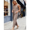 thumbnail image 6 of Czanzd Women's Cotton Gingham Two-Piece Outfit,Khaki,Size S, 6 of 6