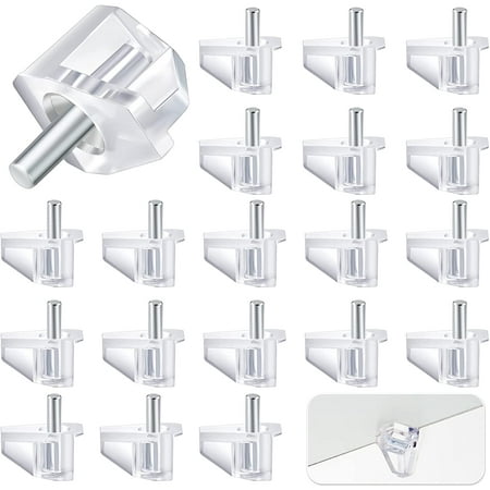 

3 Millimeters or 1/8 Inch Shelf Support Peg Clear Plastic Support Small Cabinet Shelf Pins Replacement Peg Cabinet Shelf Supports Pins Shelf Holder Pins (20 Pieces)