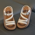 thumbnail image 5 of kpoplk Girls Sandals Open Toe Summer Flats Dress Sandals Shoes Fashion Cute Dress Sandals for Little Big Kids(White,11.5), 5 of 6