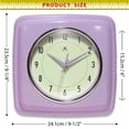 thumbnail image 7 of Infinity Instruments Square Retro Wall Clock, Lavender, 9.25", 7 of 7