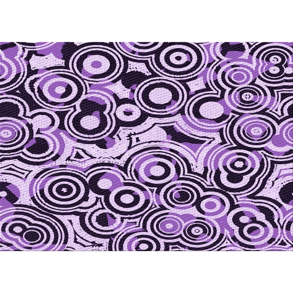 Ahgly Company Indoor Rectangle Patterned Purple Iris Purple Area Rugs, 8' x 10'