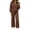 Brown, variant on 2-Piece Women's Tracksuit Set, Fall Brushed Zip-up Long Sleeve Jacket & Wide Leg Pants Soft Relaxed Athletic Sweatsuit, S-XXL
