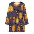 thumbnail image 2 of Halloween Design of Different Pumpkin And Bat Loose Dress Evening Dress Summer Dresses for Women Luxury Dress Long Sleeved Dress, 2 of 4