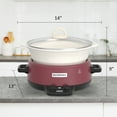 thumbnail image 5 of Magnifique 5-Quart Slow Cooker with Stoneware Manual Warm Setting, Red, 5 of 7