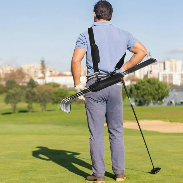 CTIRCHIU 1Pcs Black Cloth Golf Carry Bags for Men with Adjustable Grip Design 11.8X9.1X0.4In