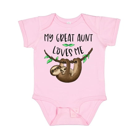 

Inktastic My Great Aunt Loves Me Cute Sloth and Baby Gift Baby Boy or Baby Girl Bodysuit