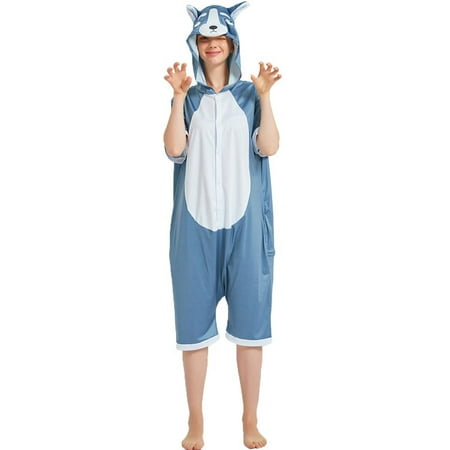 

CoCopeanut Adults Summer Short Sleeve Pajamas Women Silk Sleepwear Girls Unicorn Onesies Cute Animal Cartoon Panda Tiger Pyjamas