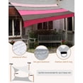 thumbnail image 4 of Pink Wooden Sun Shade Sail 8'x10' Rectangle Outdoor Shade Canopy, Grey Red Stripe Gradient Country Rustic Grain Porch Shades Outdoor Sun Blocking Screen, Sunshade Cloth Covers for Patio/Deck/Garden, 4 of 5