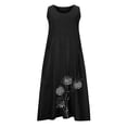 thumbnail image 4 of Diufon Womens Dresses Crewneck Sleeveless Cotton Linen Dress Printed Dress with Pockets, 4 of 7